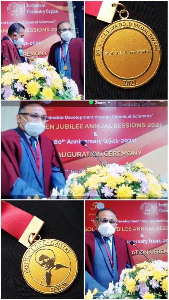Prof. Lalith Jayasinghe awarded the prestigious Dr. C.L. de Silva Gold Medal Award